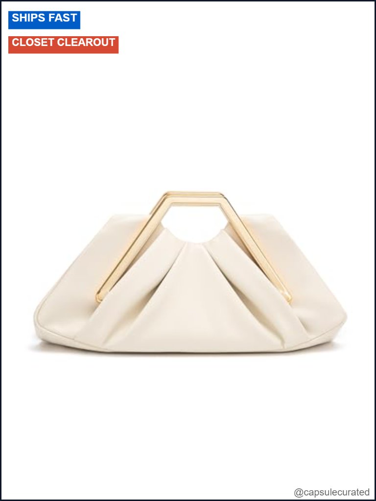 Scratch-Resistant Vegan Leather Ruched Clutch Purse, Soft Dumpling Evening Bag